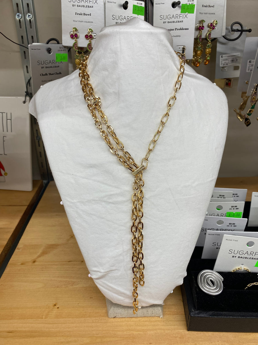 SUGARFIX by BaubleBar Y-Line Necklace Gold