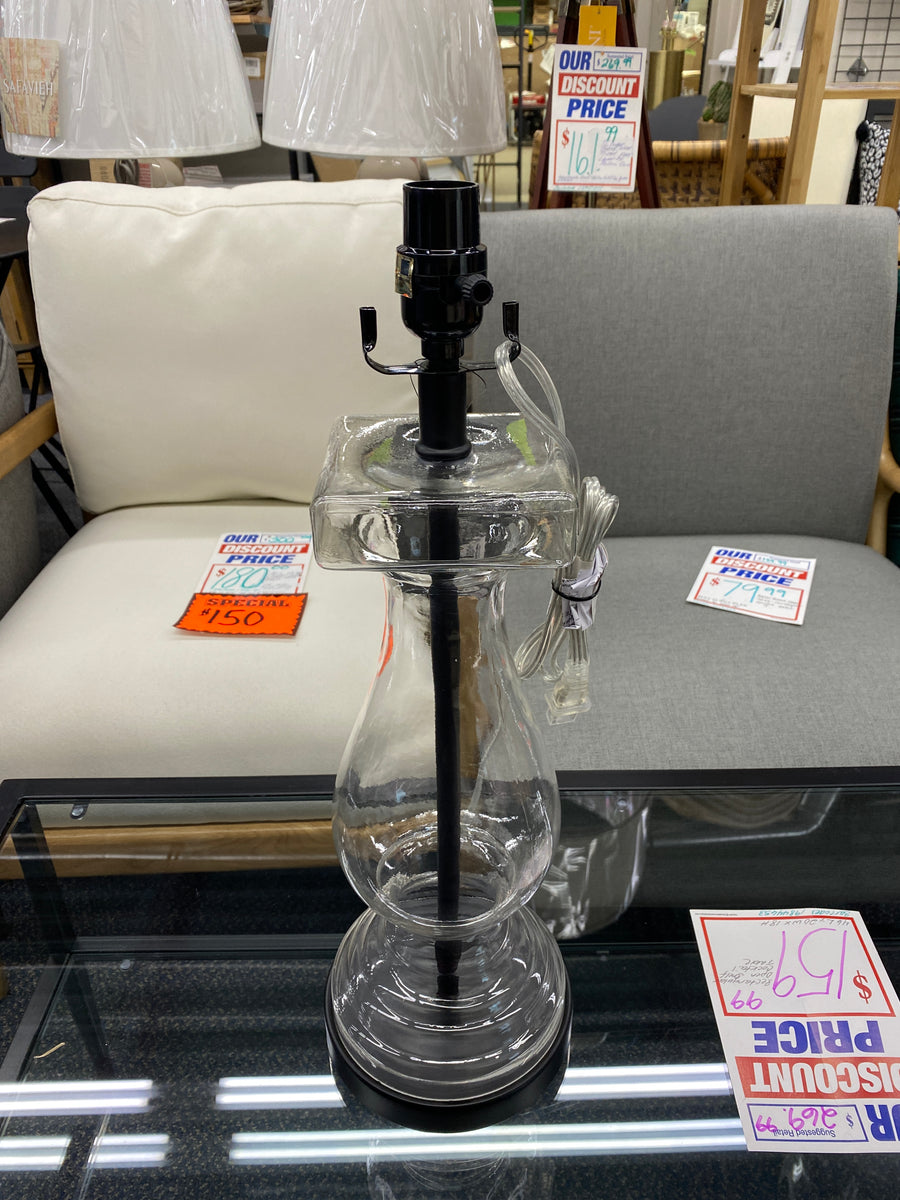 Large Glass Baluster Column Desk Lamp (Base only) Clear FN Bargains