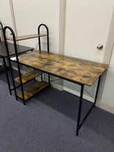 Load image into Gallery viewer, Computer Desk w/Shelves Rustic / Black Frame
