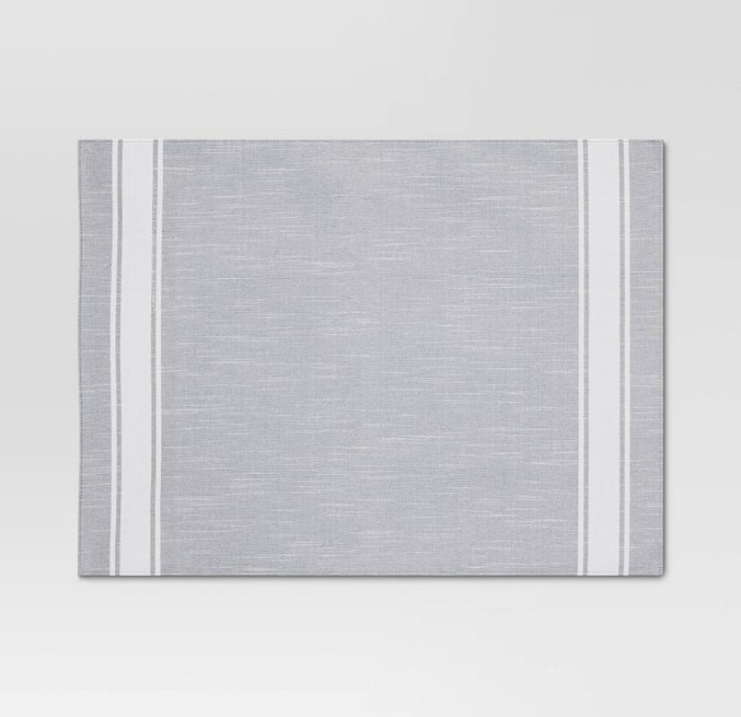 Cotton Striped Placemat Gray