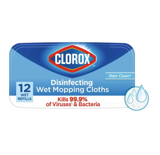 Clorox Rain Clean Disinfecting Mopping Cloth - 12ct