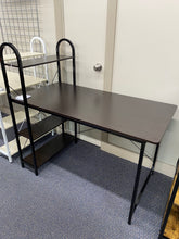 Load image into Gallery viewer, Computer Desk w/Shelves - Walnut/Black Frame
