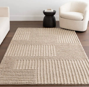 5 x 8 Dorene Contemporary High-Low Striped Wool Area Rug