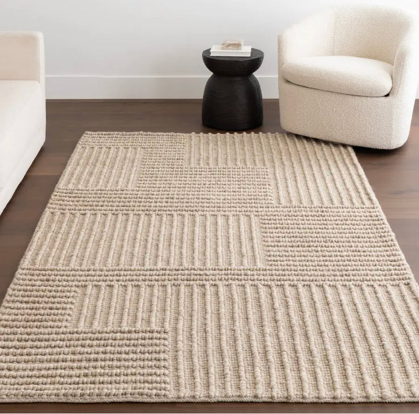 5 x 8 Dorene Contemporary High-Low Striped Wool Area Rug