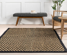 Load image into Gallery viewer, Meara Geometric Striped Seagrass Area Rug 4&#39;10&quot; x 8&#39;
