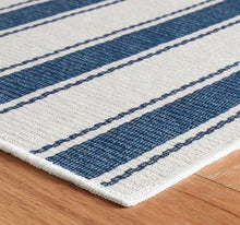 Load image into Gallery viewer, Awning Blue/White Vertical Stripe Machine Washable Rug Runner 2&#39;6&quot;x8&#39;
