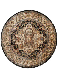 5’3 x 5’3 Nourison Delano Black Round Area Rug DEL05
