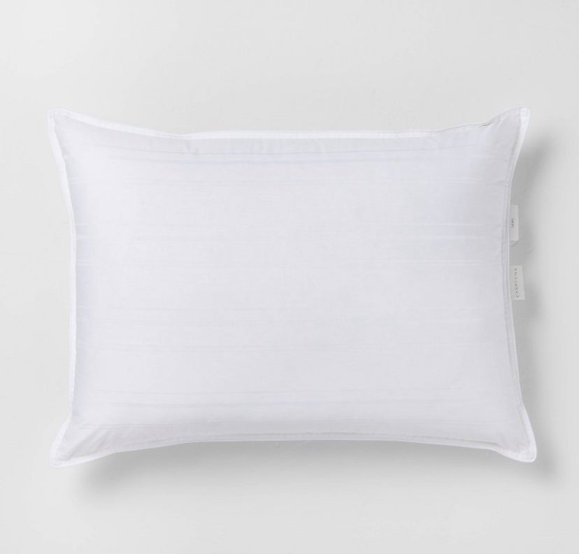 King Medium Firm Down Bed Pillow - White