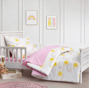 Hello Spud 100% Cotton Toddler Comforter Set - Rainbow Sunshine