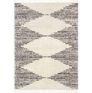 6’ Square Bria Moroccan Diamond Tassel Indoor Area Rug