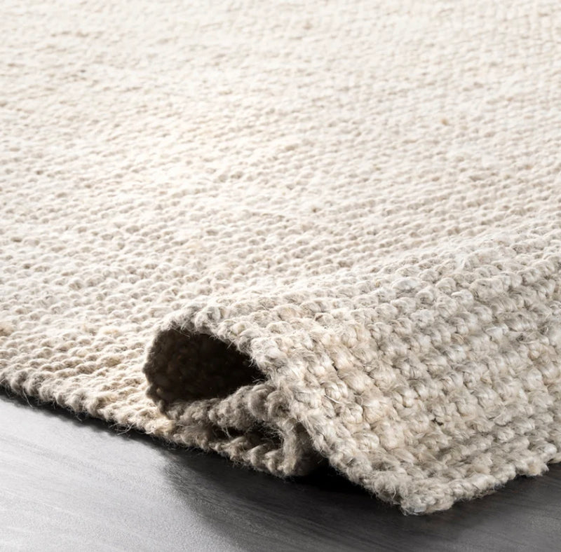 Ashli Solid Jute Area Rug Bleached 9'x11'