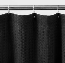 Load image into Gallery viewer, Waffle Shower Curtain - Washed Black
