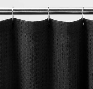 Waffle Shower Curtain - Washed Black
