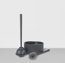 Load image into Gallery viewer, Plunger and Toilet Brush Set with Holster - Gray
