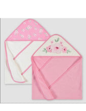 Load image into Gallery viewer, Gerber Baby Girls&#39; 2pk Floral Terry Hooded Bath Towel - Pink/Off-White

