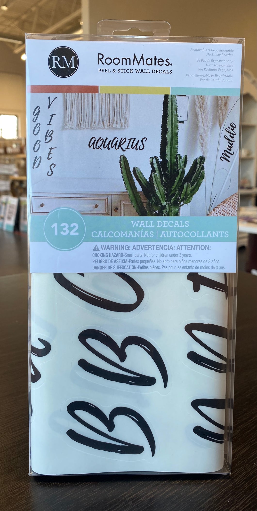 Black Brush Script Alphabet Wall Decals 11x5in