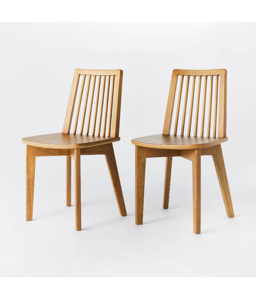 Set of 2 Linden Modified Windsor Wood Dining Chair