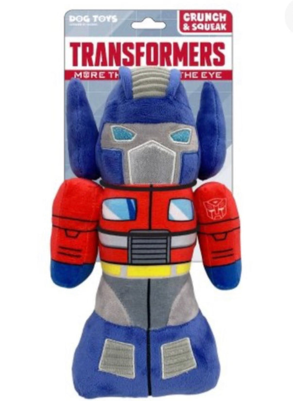 Hasbro Optimus Prime Crunch & Squeak Transformers Dog Toy - Red/Blue