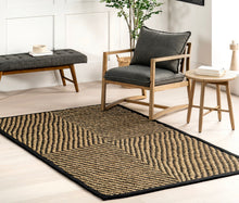 Load image into Gallery viewer, Meara Geometric Striped Seagrass Area Rug 4&#39;10&quot; x 8&#39;
