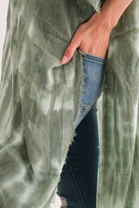 Arcadia Olive Tie Dye Kimono