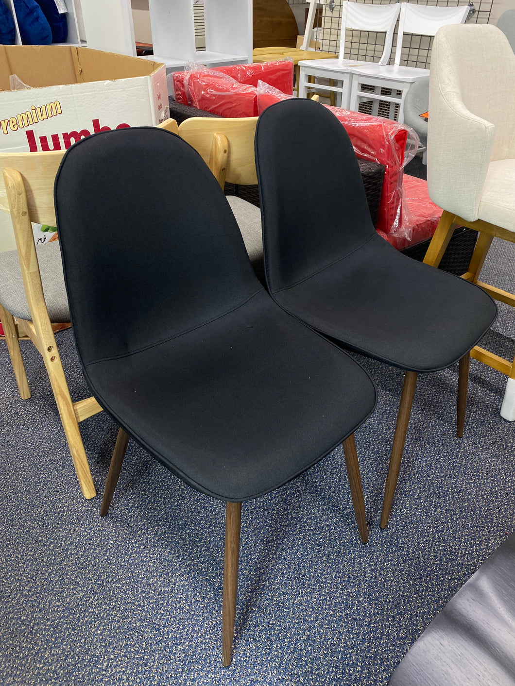 Set of 2 Copley Upholstered Dining Chairs - Black *See Description*