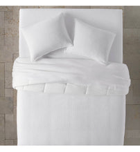 Load image into Gallery viewer, Full/Queen Textured Chambray Cotton Comforter &amp; Sham Set White
