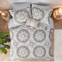 Load image into Gallery viewer, 9pc Bed-in-a-Bag Taupe Nepal Medallion Comforter Set - Full
