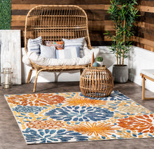 Load image into Gallery viewer, Monique Floral Indoor/Outdoor Area Rug Blue 2&#39; x 3&#39;
