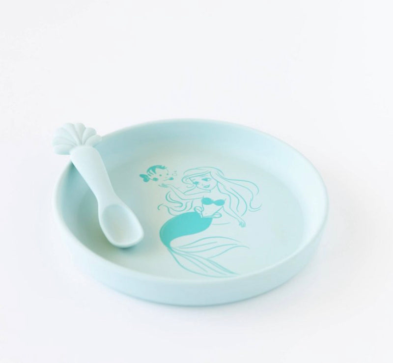 Silicone Plate + Spoon Set: The Little Mermaid