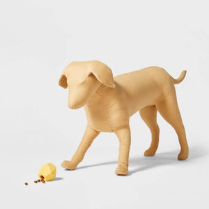 Faceted Treat Dispenser Rubber Dog Toy - Yellow