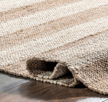 Load image into Gallery viewer, Alisia Flatweave Striped Jute Area Rug 2&#39; 6&quot; x 8&#39; Runner

