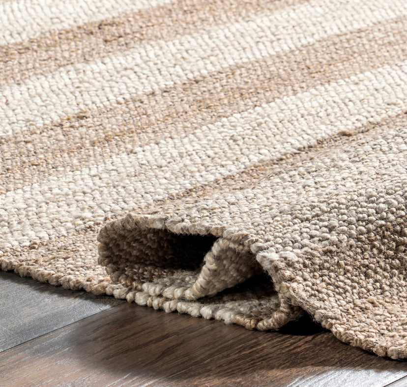 Alisia Flatweave Striped Jute Area Rug 2' 6