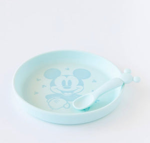 Silicone Plate + Spoon Set: Mickey Mouse