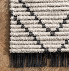 9' x 11’6” Carlina Modern Geometric Soft Shag Fringe Area Rug
