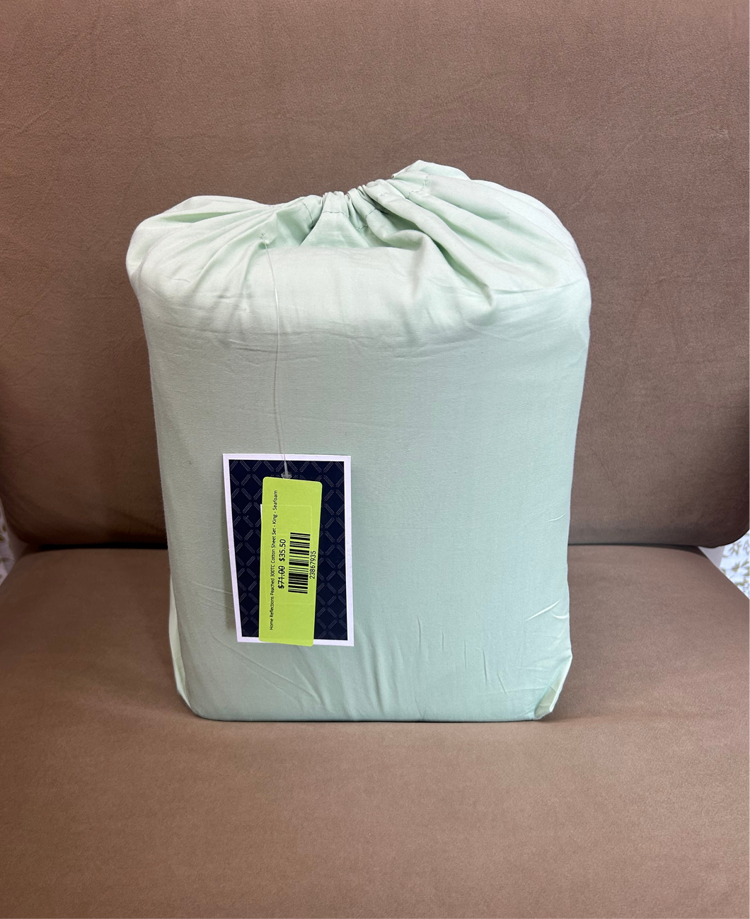 Home Reflections Peached 300TC Cotton Sheet Set - King - Seafoam