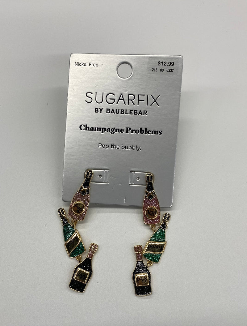 SUGARFIX by BaubleBar 'Champagne Problems' Statement Earrings - Pink/Green/Black