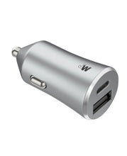 Load image into Gallery viewer, Just Wireless 3.4A Dual Port USB-a and USB-C Car Charger - Gray
