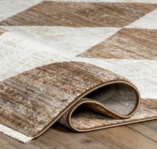 Load image into Gallery viewer, Meline Checkered Fringe Beige Rug 8&#39;x10&#39;
