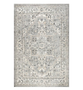 13’ x 15’ Vintage Medallion Area Rug - Light Gray