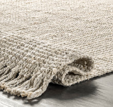 Load image into Gallery viewer, Daniela Farmhouse Chunky Jute Area Rug White 3&#39; x 5&#39;
