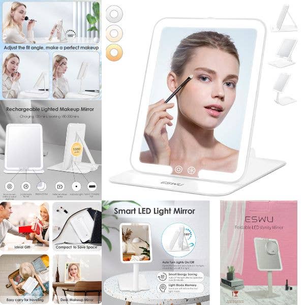 Foldable LED Vanity Mirror