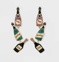 Load image into Gallery viewer, SUGARFIX by BaubleBar &#39;Champagne Problems&#39; Statement Earrings - Pink/Green/Black
