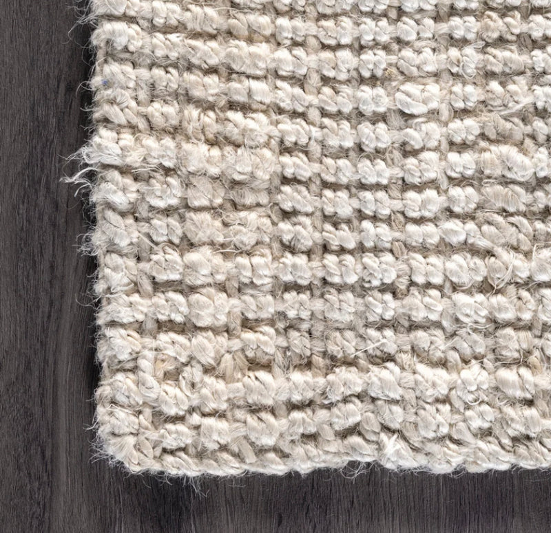 Ashli Solid Jute Area Rug Bleached 9'x11'