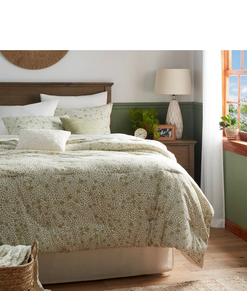 8pc King Floral Comforter Set Green