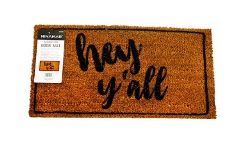 Natural Coir Doormat "Hey y’all”