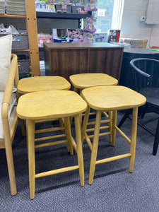 Set of 4 Haddonfield All Wood Backless Counter Height Barstools - Natural *SEE DESCRIPTION*