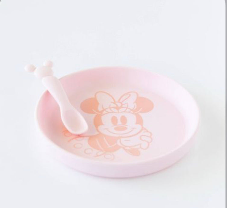 Silicone Plate + Spoon Set: Minnie Mouse