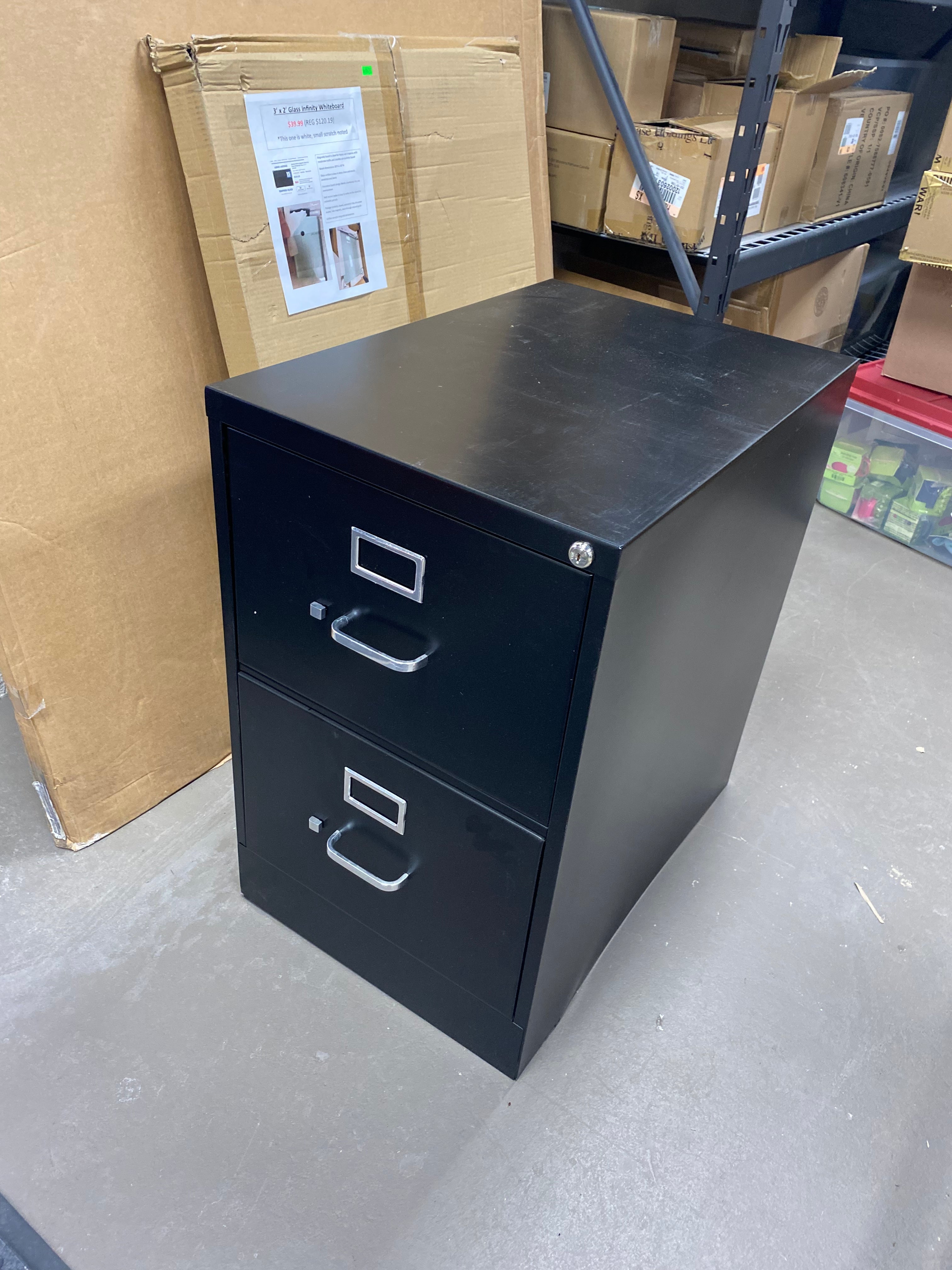 2 File Drawers Vertical File Cabinet -Black, Legal - see description