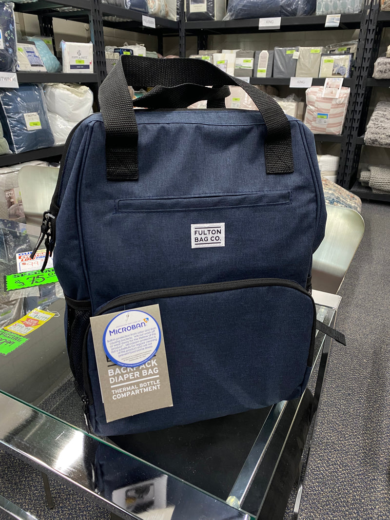 Diaper Bag Backpack W/ Thermal Bottle Compartment - Navy