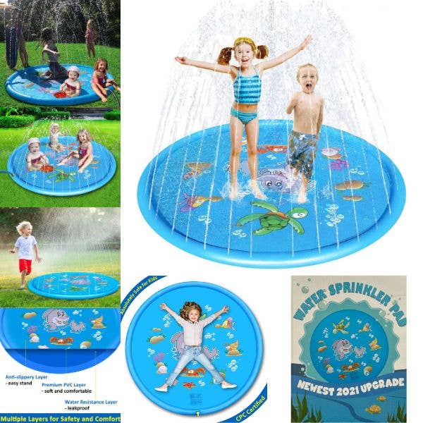 The Dolphin 68" Sprinkler Pad Outdoor Play Mat